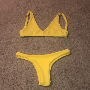 SHEIN Bright Yellow Thong Bikini
